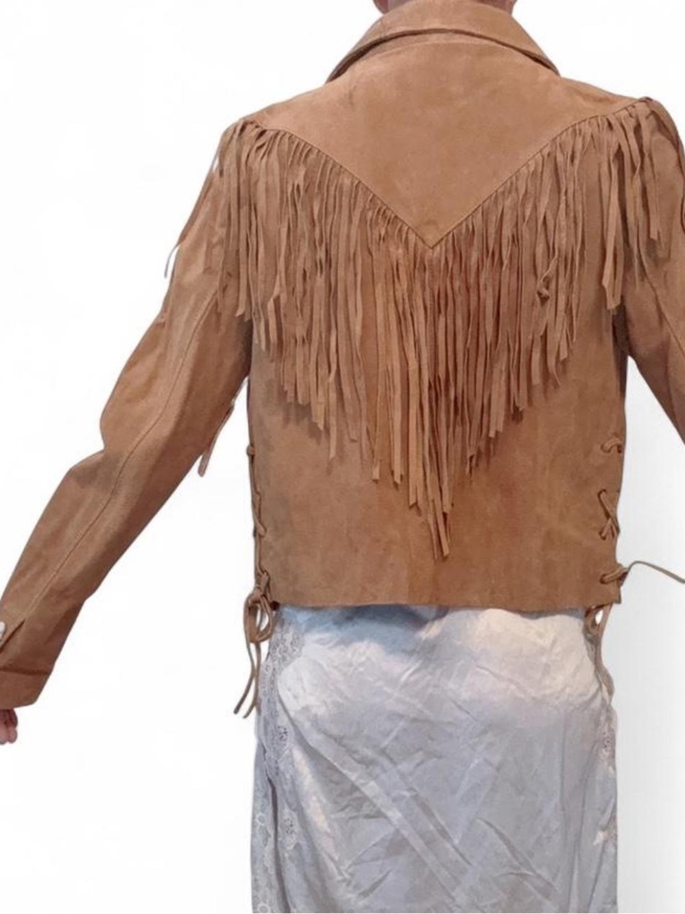 Forever 21 Tan Suede Fringe Leather Jacket - Women